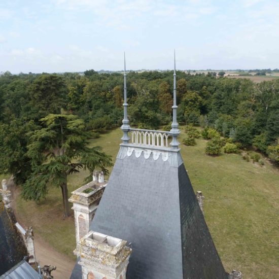 Photos du parc de La Baronnière : le parc vu des toits du château