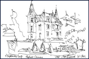 Dessin des VMF 79 lors de leur visite au château de La Baronnière, le 5 septembre 2017.