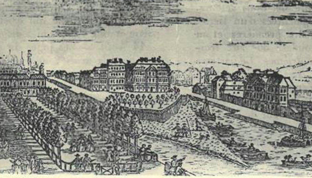 Dessin de Nantes dans la première moitié du 18e siècle