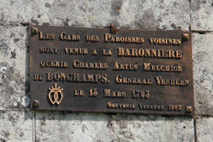 Guerre de Vendée : l'ancienne plaque mémorielle à l'entrée de La Baronnière