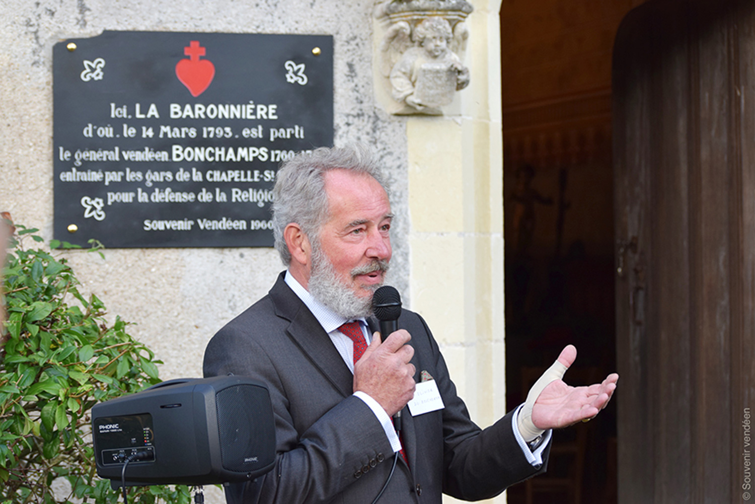 Olivier du Boucheron à La Baronnière lors de la Journée d'automne de l'association du Souvenir vendéen le 30 septembre 2017.